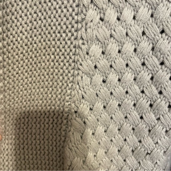 La Fee Verte By Anthropologie Cardigan Gray Knit Size XS/S Oversized Woven - Picture 3 of 6